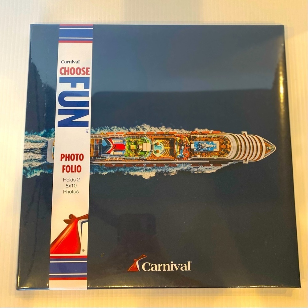 Carnival Cruise Line Photo Folio Frame Picture Album Blue Hold 2 8x10 New Sealed